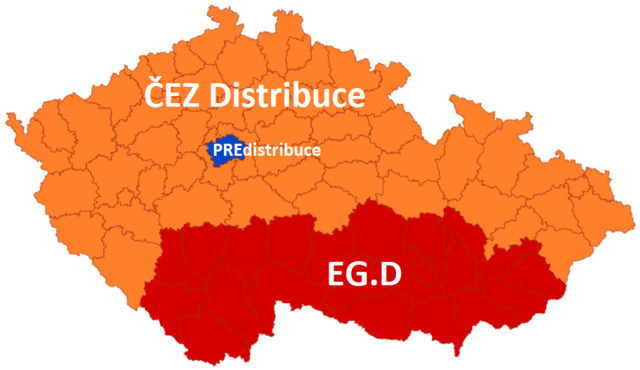 Distribuční soustava (území, regiony) elektřiny